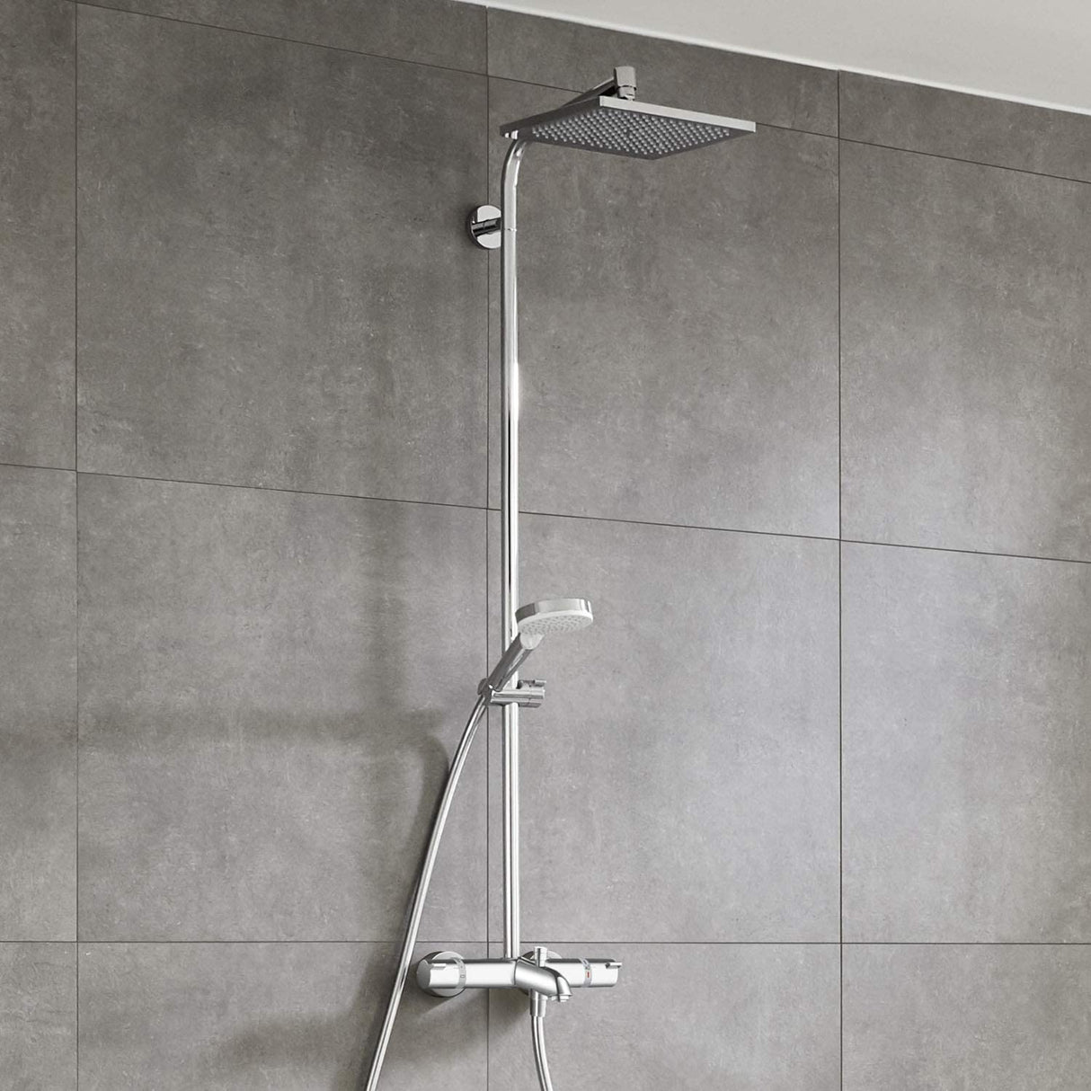 HANSGROHE Colonne de douche 240 1 jet Crometta E avec mitigeur bain douche Ecostat Comfort 27298000