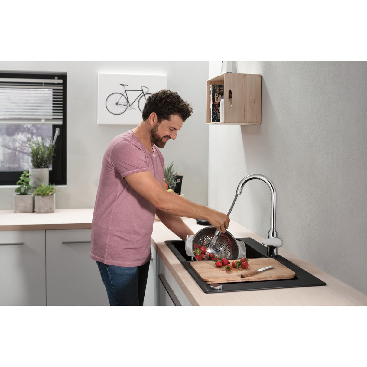 HANSGROHE Mitigeur de cuisine 220 2 jets Focus M42 avec douchette extractible 71800000