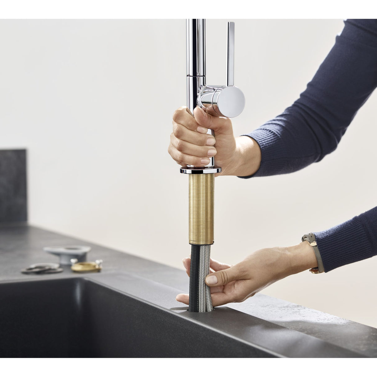 HANSGROHE Mitigeur de cuisine 210 2 jets Talis M54 avec douchette extractible 72800000