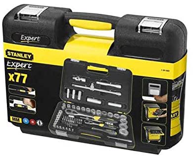 Mallette à outils Stanley Expert x77 noire et jaune, coffret de douilles et cliquets