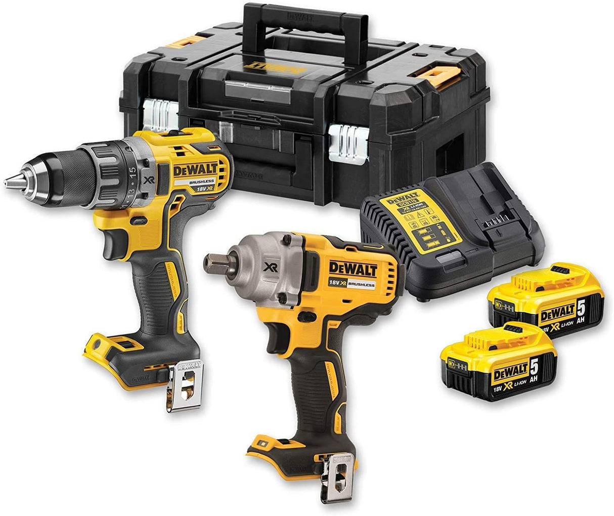 Kit 2 outils XR 18V 5Ah-Li-Ion Brushless Perceuse visseuse/ Boulonneuse DEWALT DCK2077P2T-QW