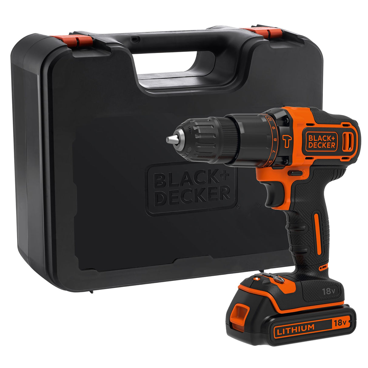 BLACK+DECKER Perceuse à percussion sans fil 18V batterie 1,5Ah BDCHD18K-QW
