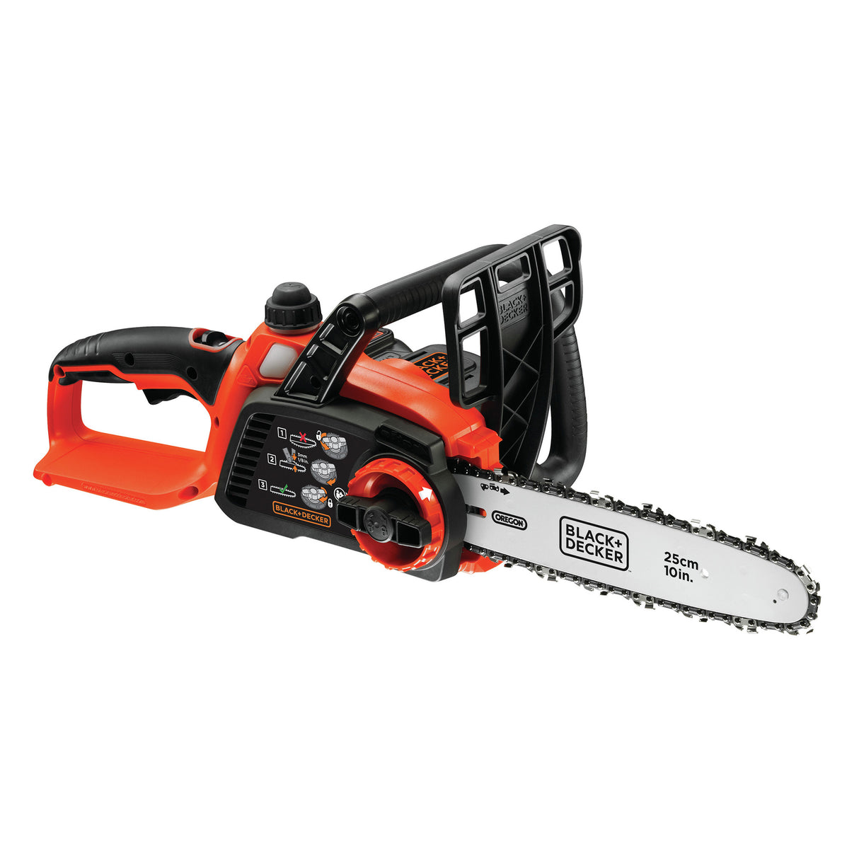 BLACK+DECKER Tronçonneuse sans fil 18V 25cm batterie 2Ah GKC1825L20-QW