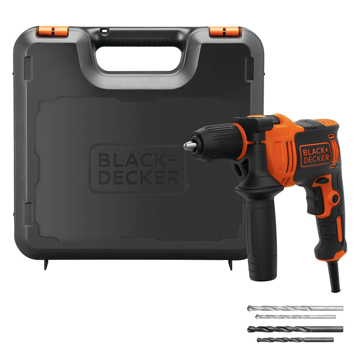 BLACK+DECKER Perceuse à percussion filaire 710W avec 4 forets BEH710K-QS