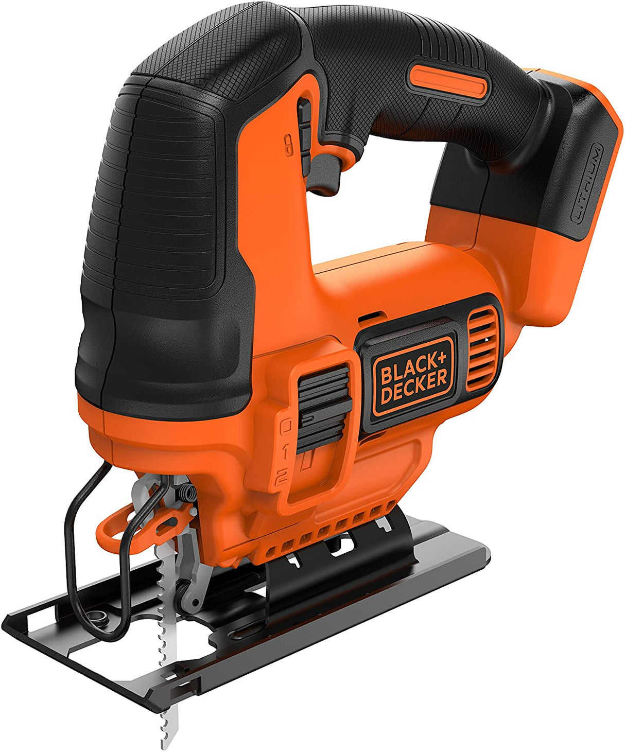 Scie sauteuse Black+Decker orange et noire, outil électroportatif de découpe