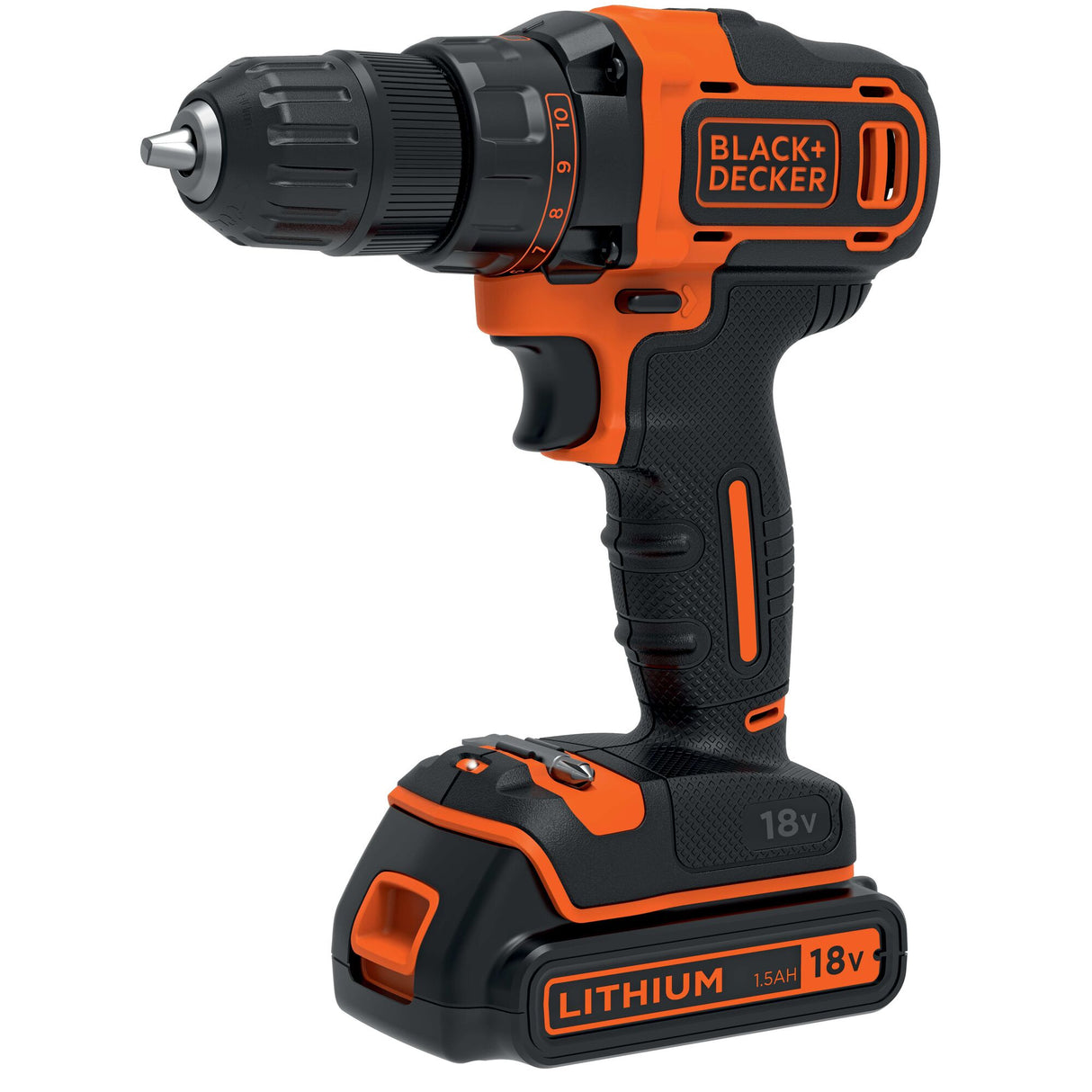 BLACK+DECKER Perceuse-visseuse sans fil 18V batterie 1.5Ah BDCDD186K-QW