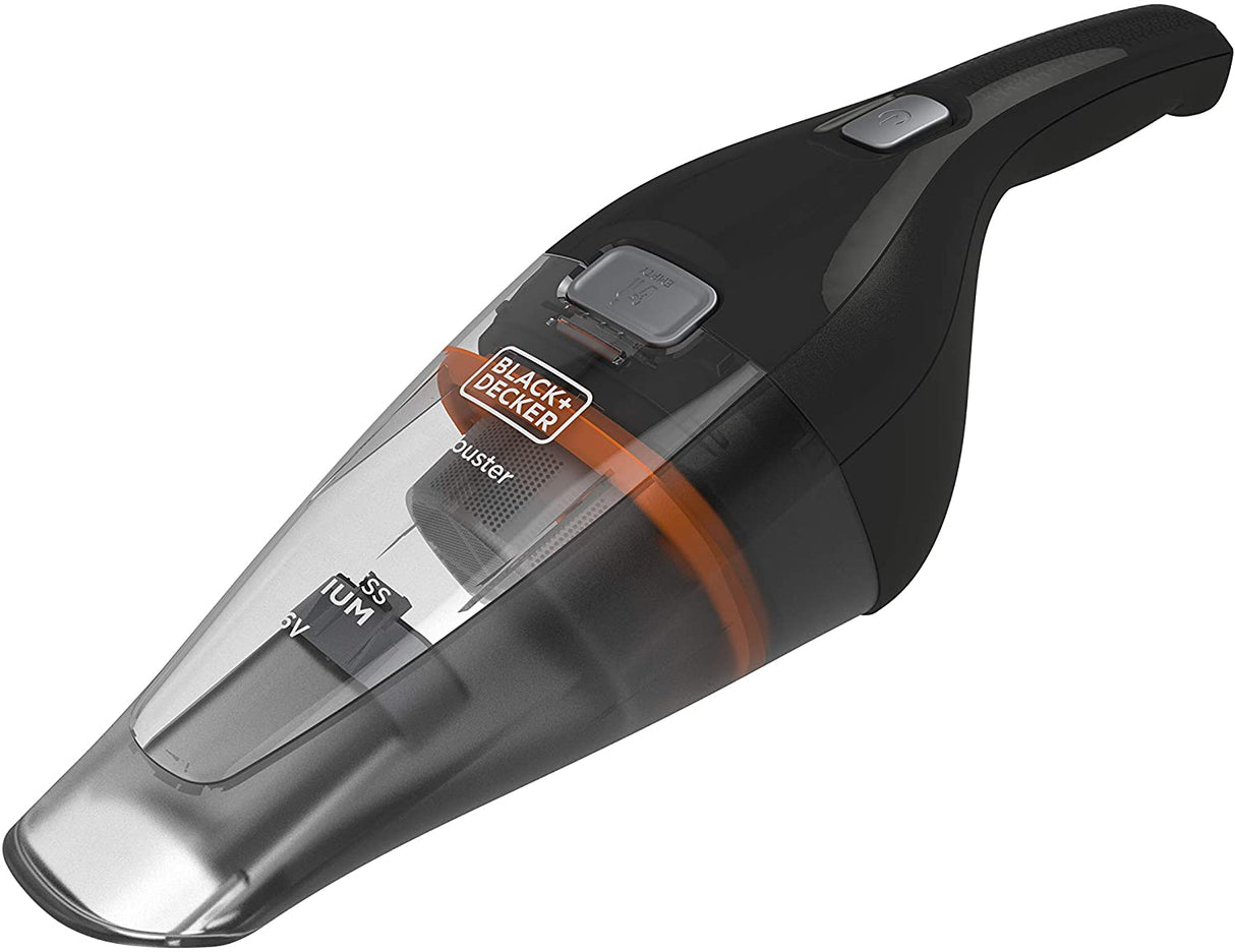 Aspirateur à main Black+Decker, appareil électroménager noir et transparent