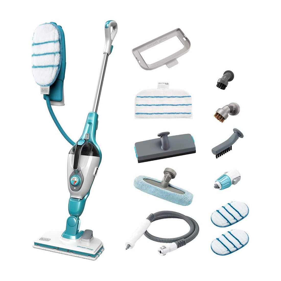 BLACK+DECKER Balai vapeur 1300W avec Gant Steamitt et 12 accessoires FSMH1321JSM-QS