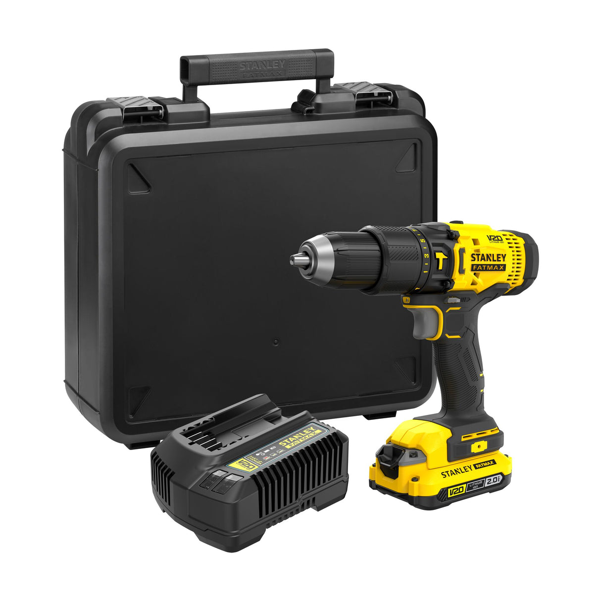 STANLEY FATMAX Perceuse-visseuse à percussion sans fil 18V 50Nm V20 2 batteries 2Ah SFMCD711D22-QW