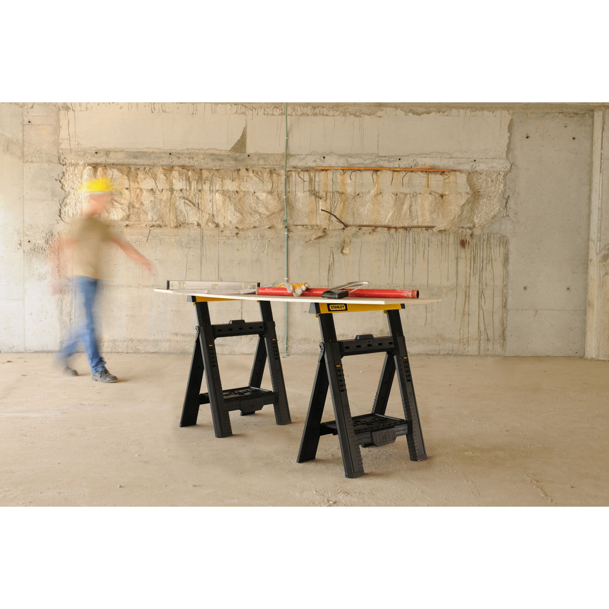 STANLEY Lot de 2 tréteaux pliables téléscopiques charge 450kg STST1-70559