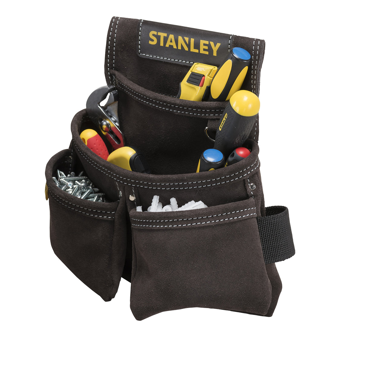 STANLEY Porte-outils en cuir qualité supérieure 4 poches STST1-80116