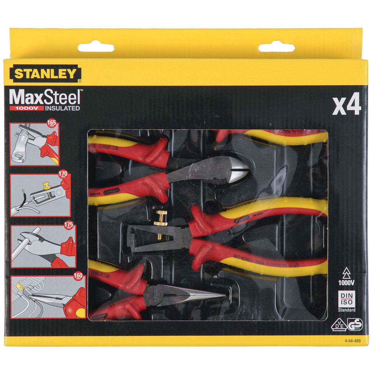 STANLEY Coffret de 4 pinces isolées 1000V 4-84-489