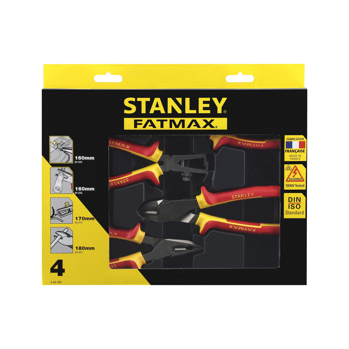 STANLEY Coffret de 4 pinces isolées 1000V 4-84-489