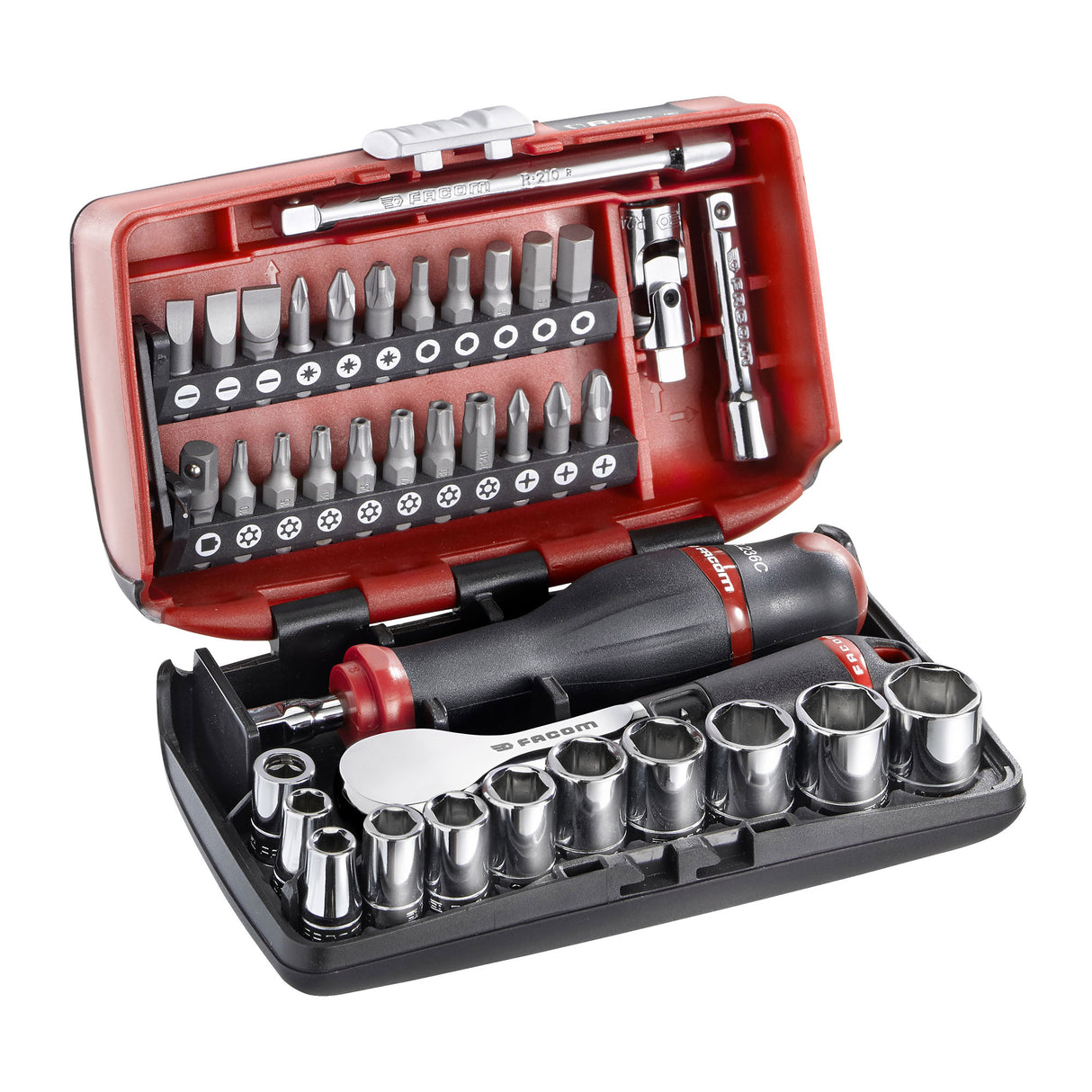 FACOM Jeu de douilles 1/4" 6 pans métriques R.181NANOPB