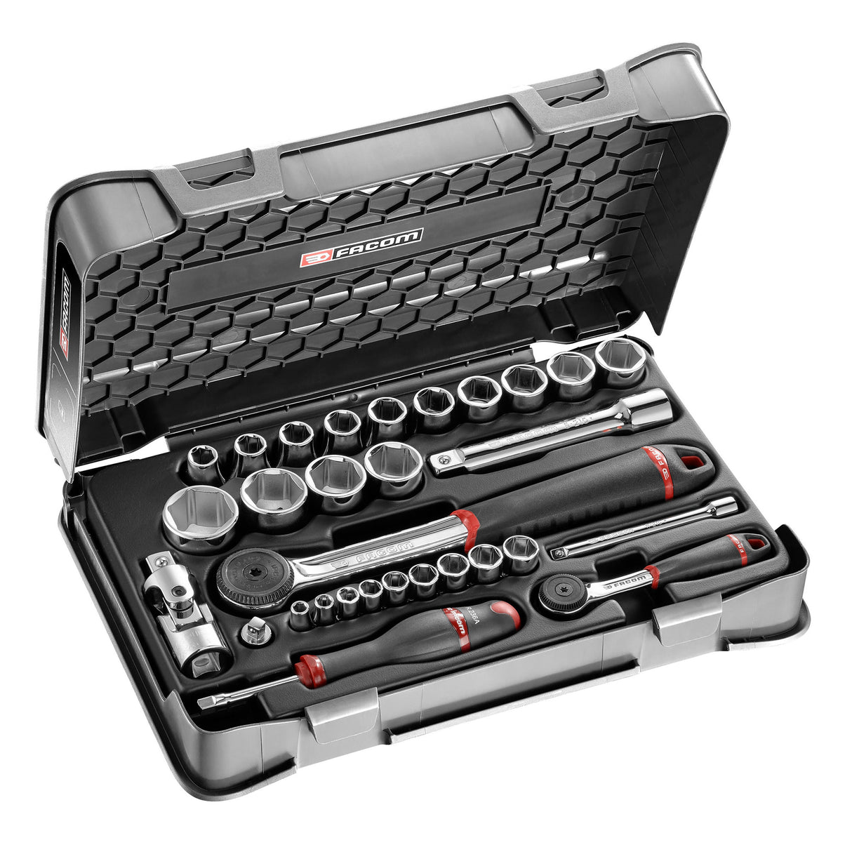 FACOM Coffret douilles 1/4" et 1/2" 6 pans métriques 30 pièces RS.161-1PB