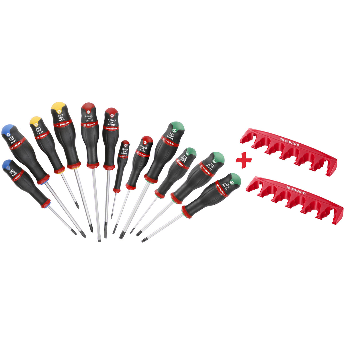 FACOM Jeu de 12 tournevis avec ratelier AT.J12R2PB