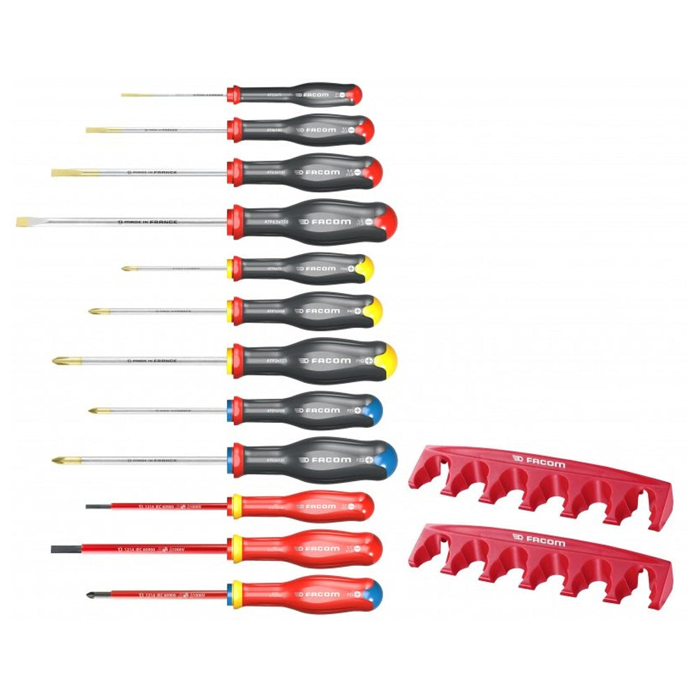 FACOM Jeu de 12 tournevis Protwist avec ratelier AT.J12R1PB