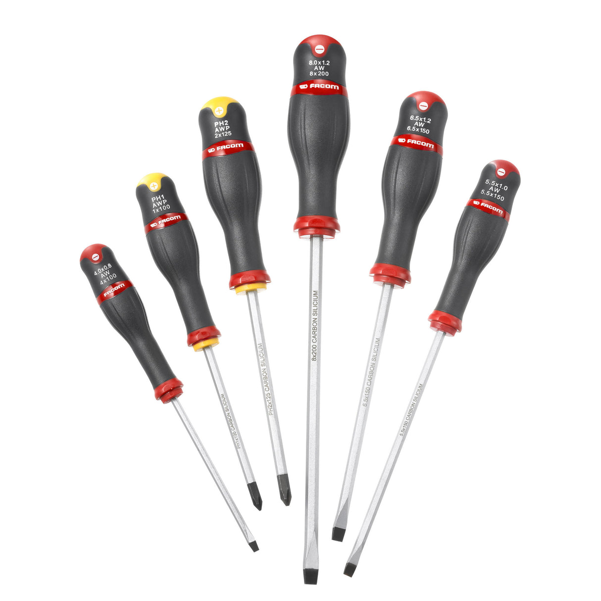 FACOM Jeu de 5 tournevis à zone de frappe Protwist Shock ATWCK.J5PB