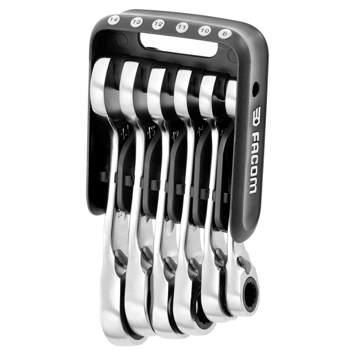 FACOM Jeu de 6 clés mixtes à cliquet courtes pocket 8à14mm 467BS.JP6PB