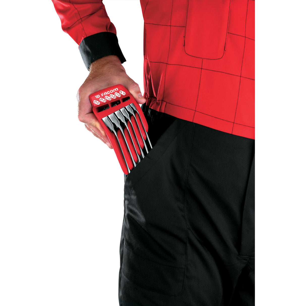 FACOM Jeu de 6 clés polygonales à cliquet tête 15° sur support 65.JP6PF