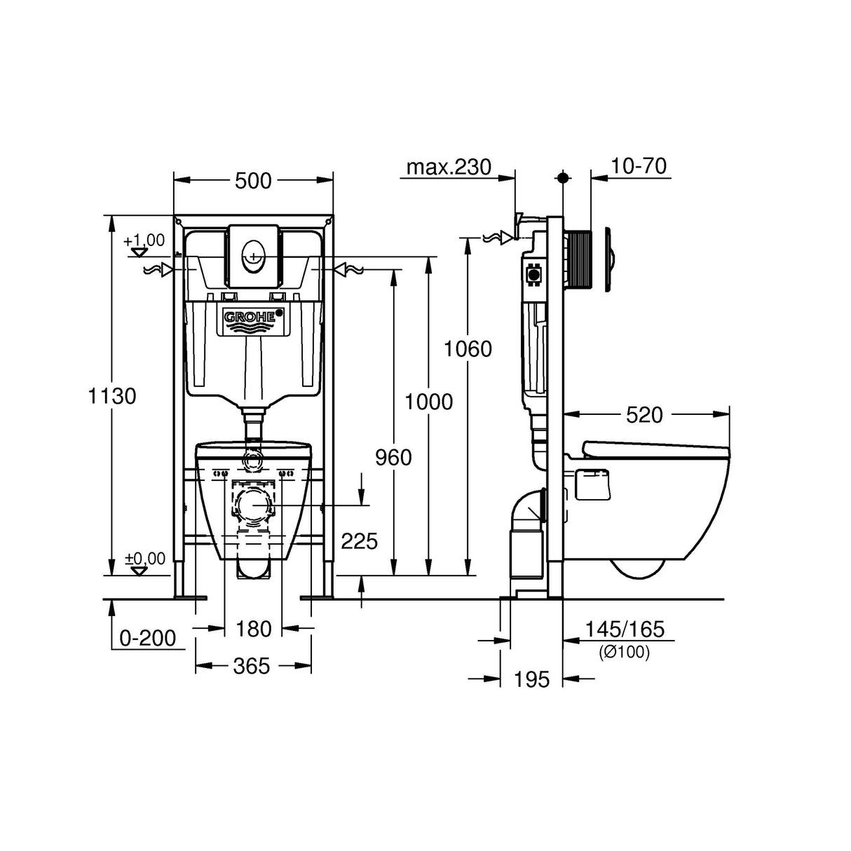 GROHE Pack WC autoportant Rimless Solido 39595000
