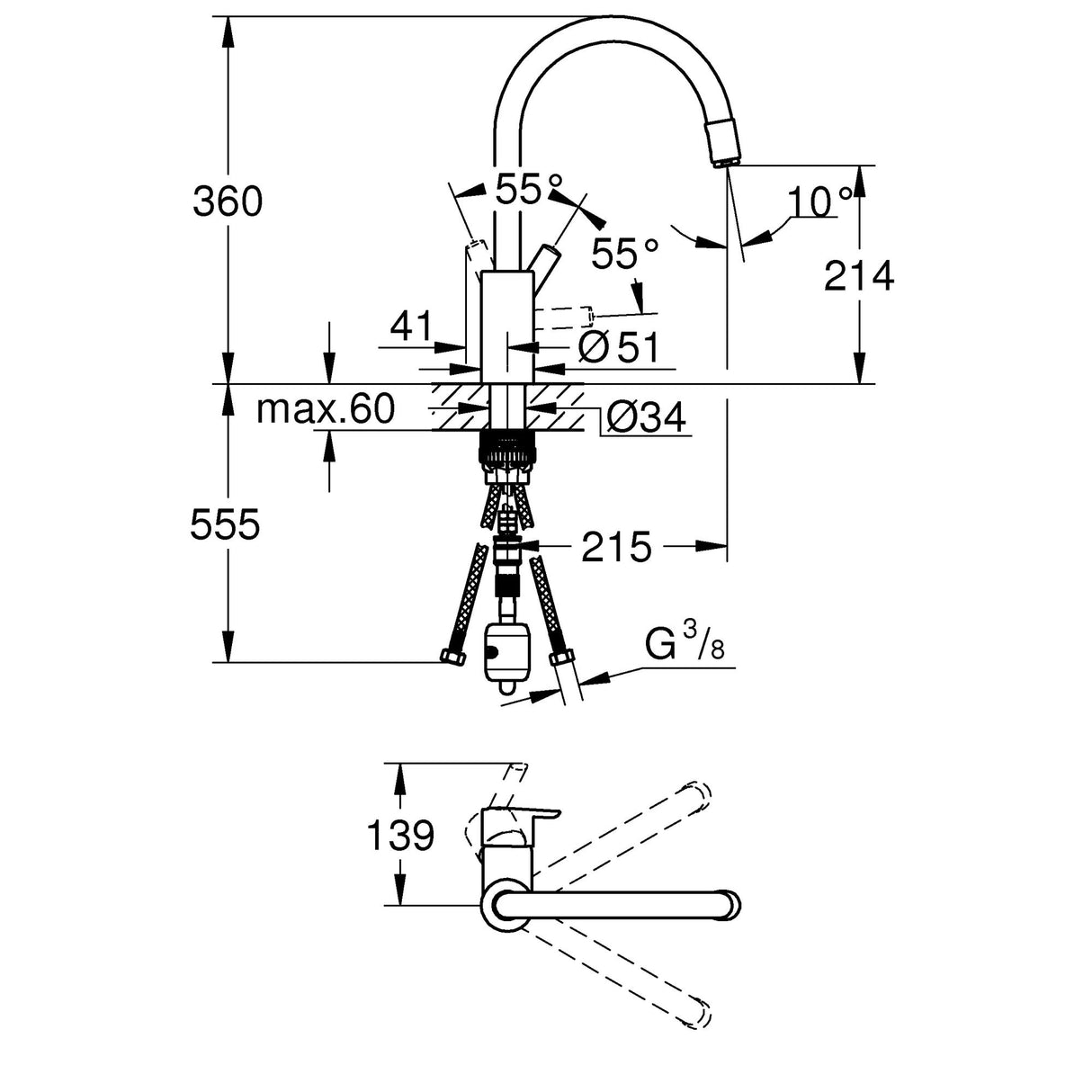GROHE Mitigeur de cuisine Feel 32671002