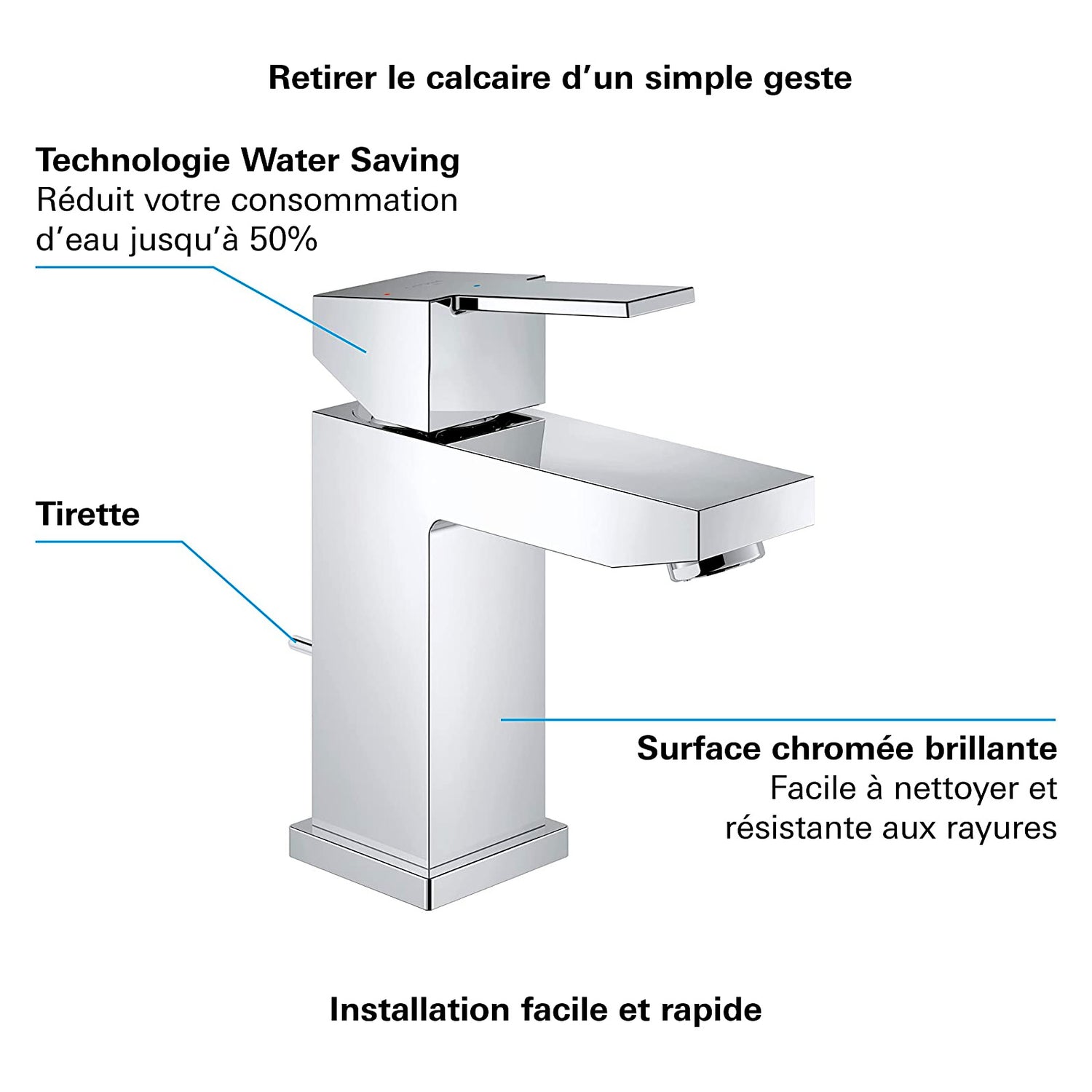GROHE Mitigeur de lavabo taille S Sail Cube 23435000