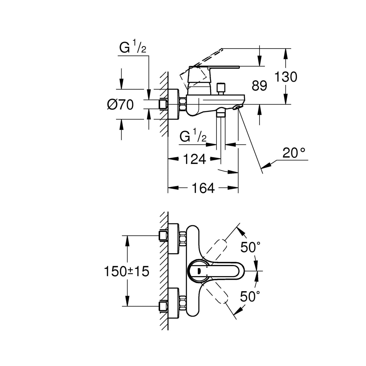 GROHE Mitigeur de bain-douche Get 32887000