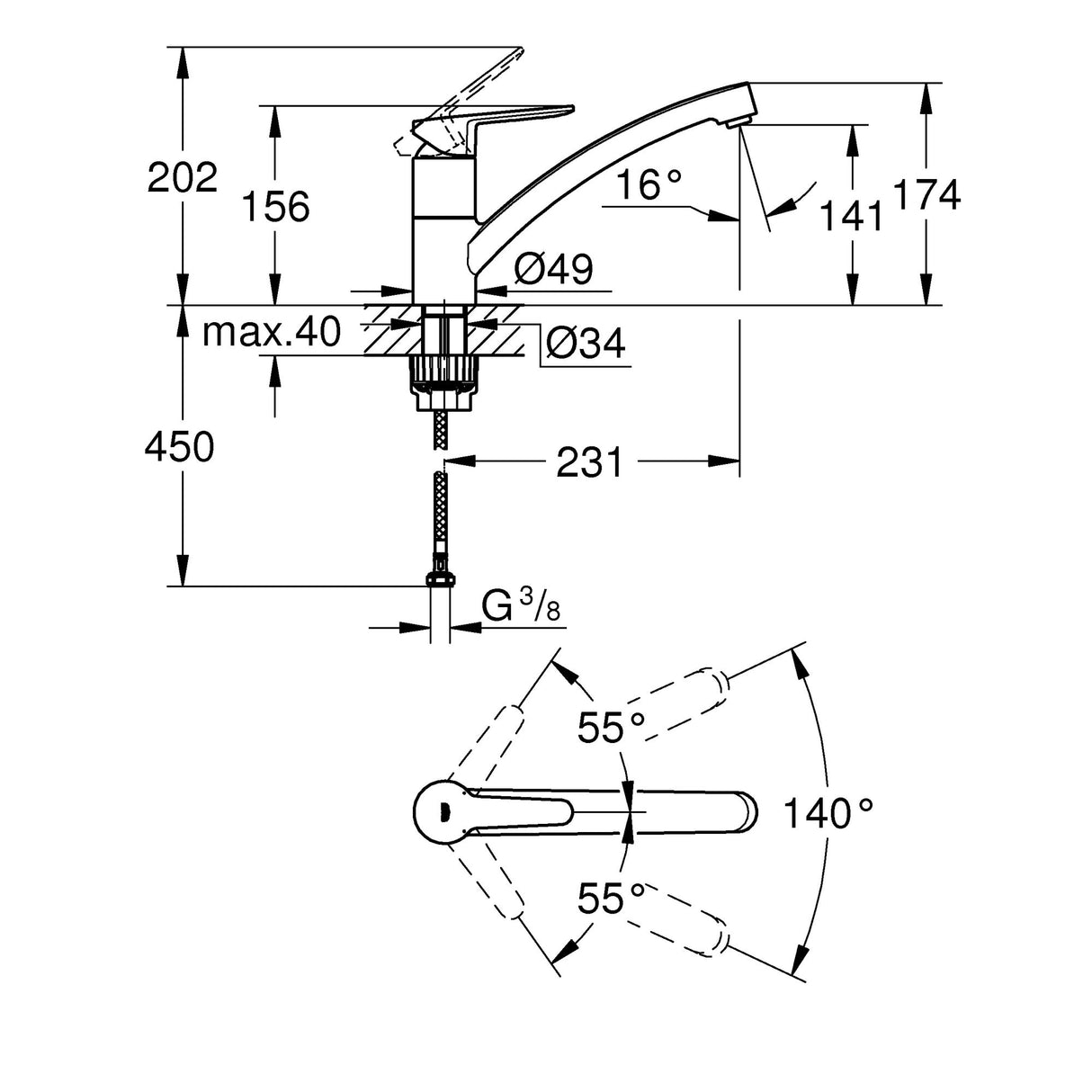 GROHE Mitigeur de cuisine StartEco 31685000