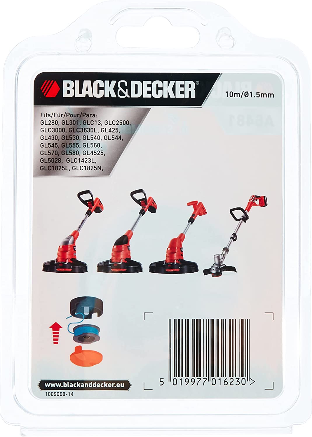 BLACK+DECKER Bobine Reflex Plus 10m ⌀1,6mm A6481-XJ