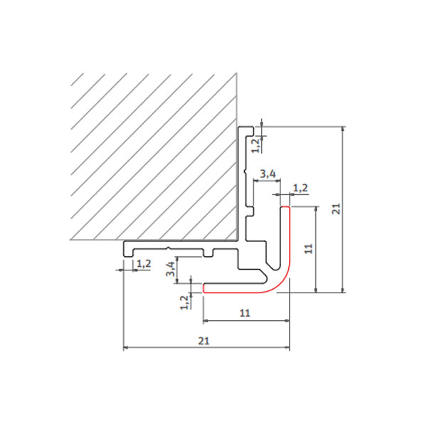 Profilé angle 90° extérieur pour panneau VIPANEL 3 mm
