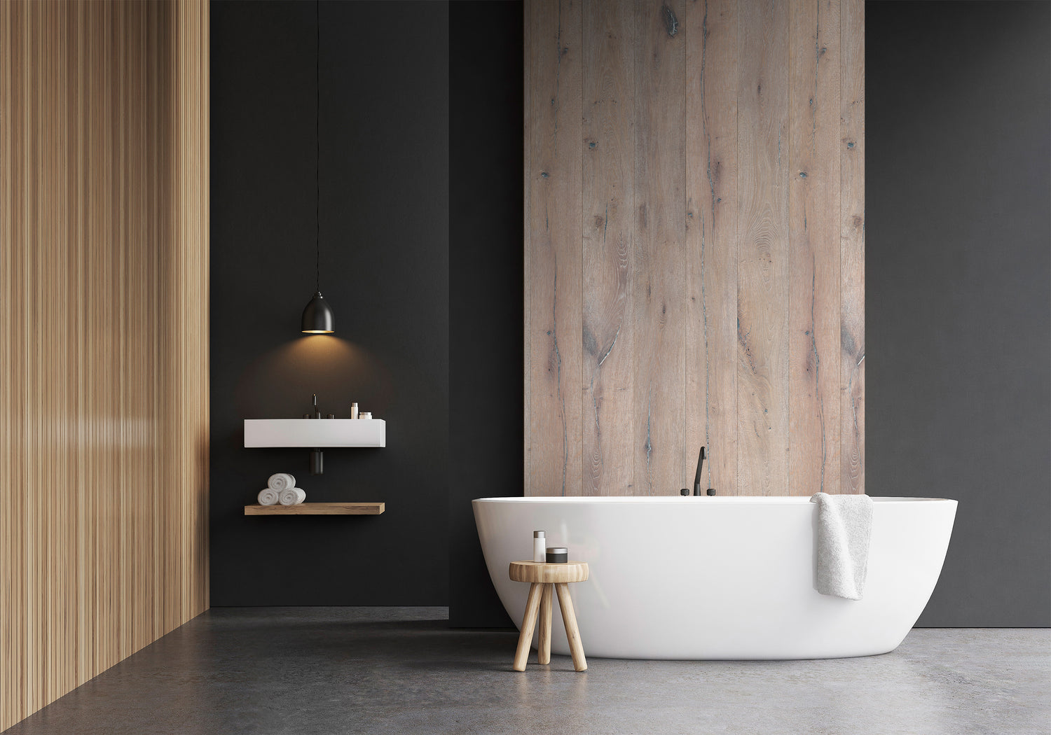 VIPANEL Panneau mural en alu-composite aspect bois coloris Chêne finition mat perlée