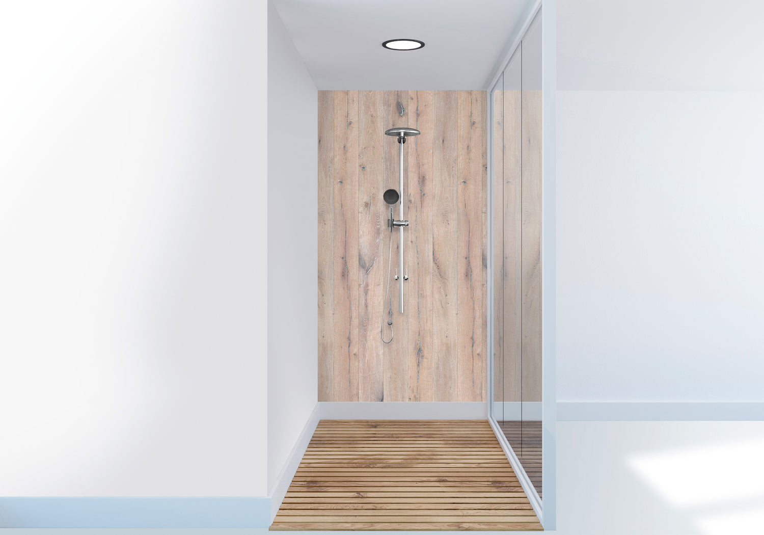 VIPANEL Panneau mural en alu-composite aspect bois coloris Chêne finition mat perlée