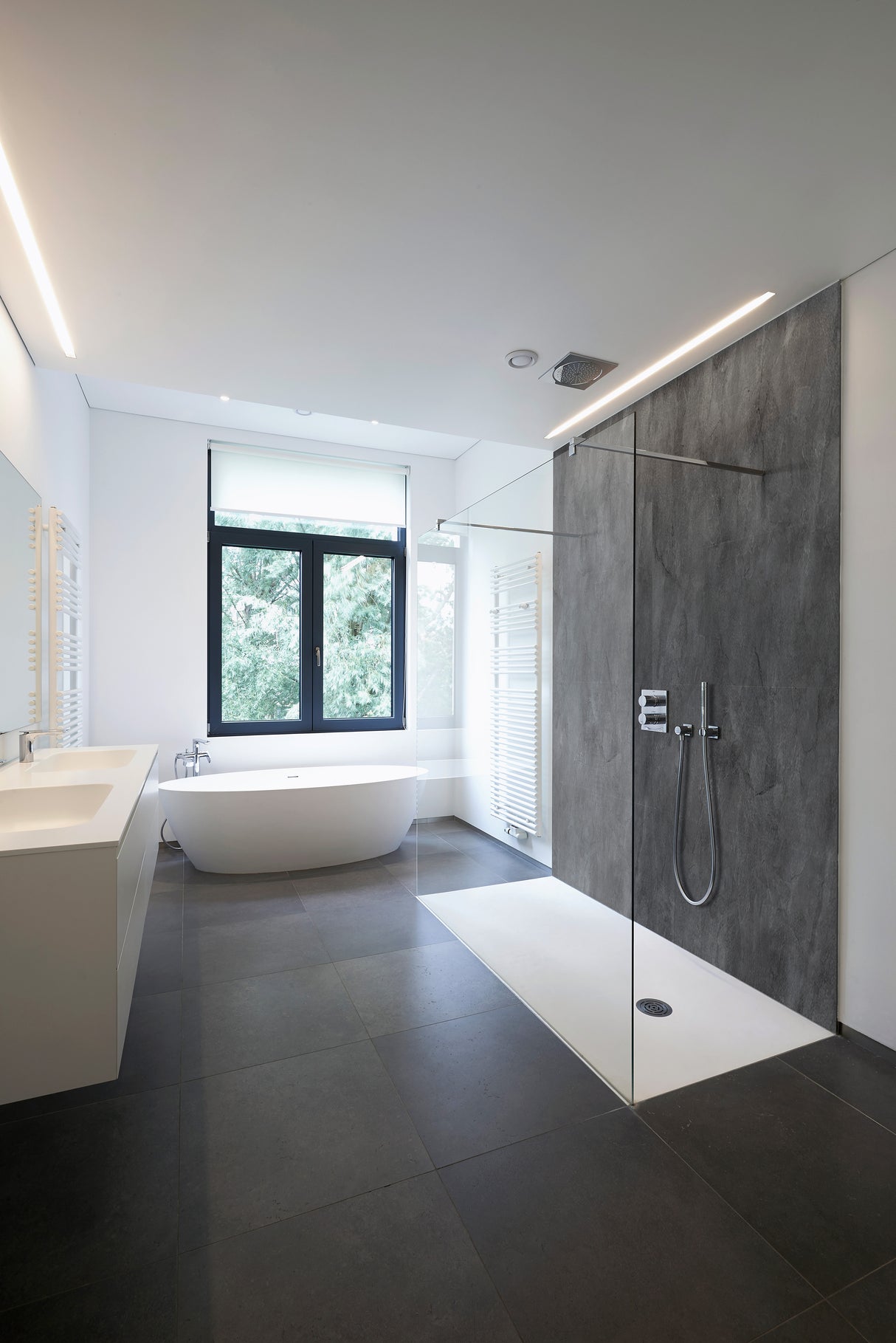 VIPANEL Panneau mural en alu-composite aspect Béton noir finition mat perlée