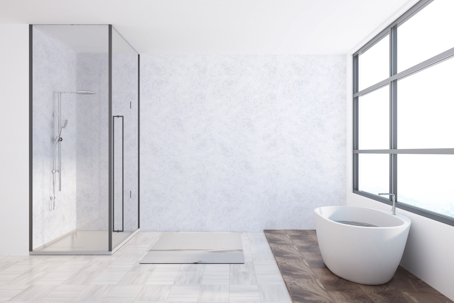 VIPANEL Panneau mural en alu-composite aspect marbre Blanc finition mat perlée