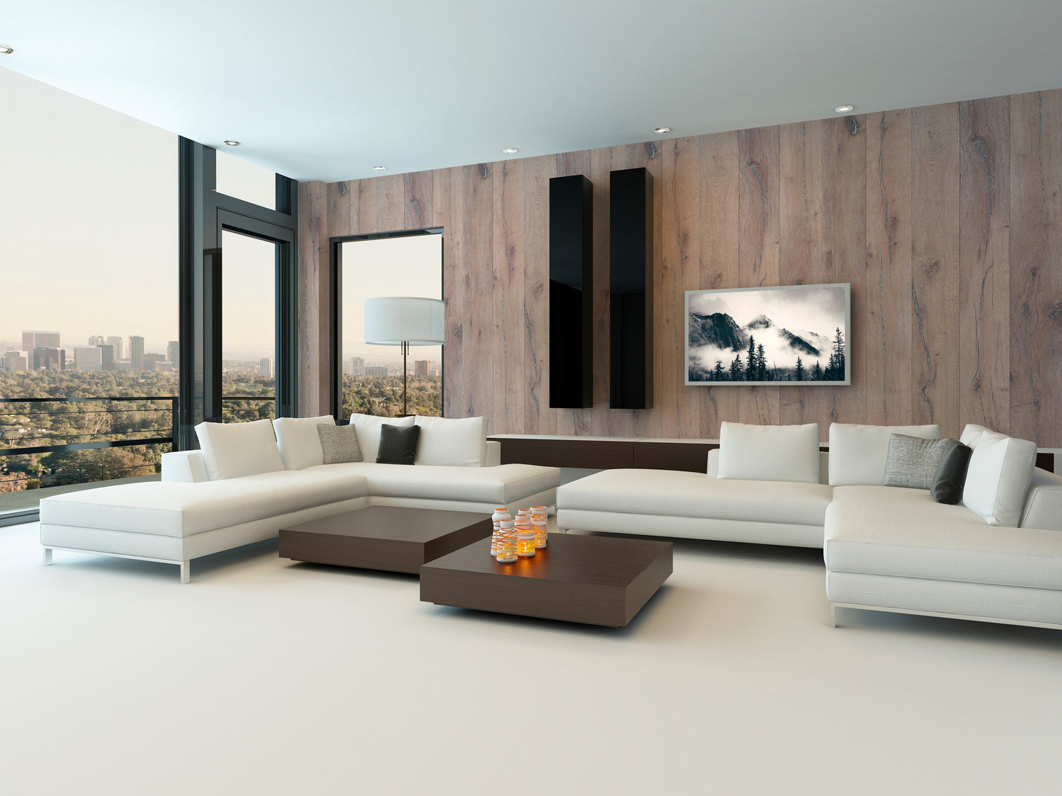 VIPANEL Panneau mural en alu-composite aspect bois coloris Chêne finition mat perlée