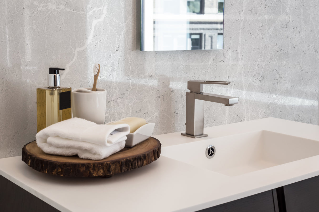 VIPANEL Panneau mural en alu-composite aspect aragon Gris finition brillant