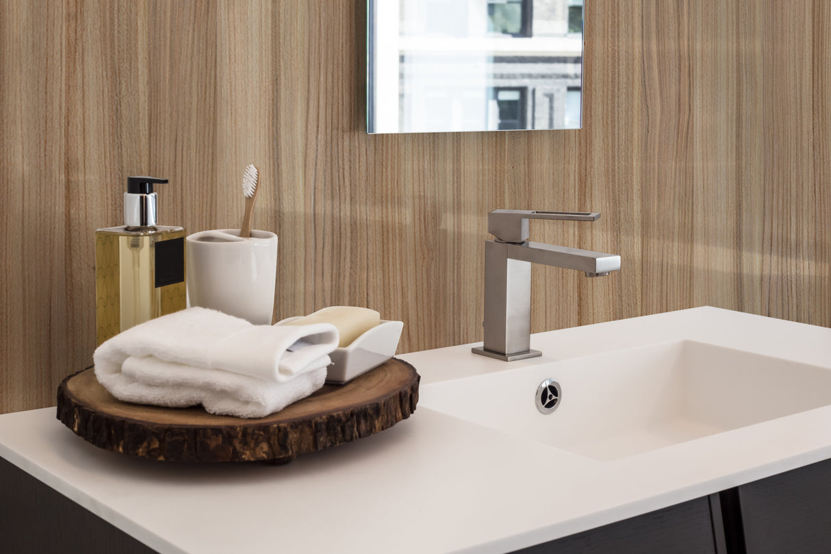 VIPANEL Panneau mural en alu-composite aspect bois Peuplier finition brillant