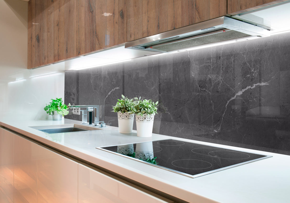 VIPANEL Panneau mural en alu-composite aspect aragon Noir finition brillant