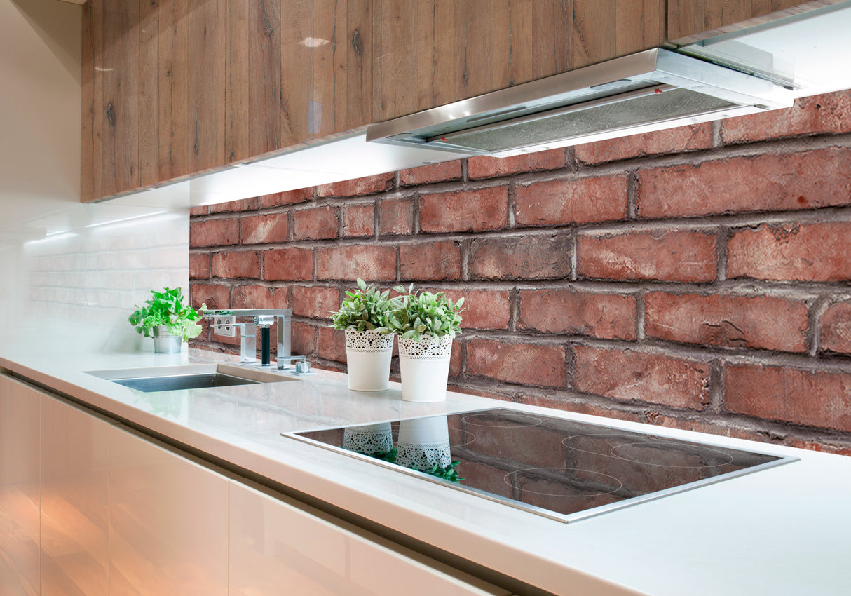 VIPANEL Panneau mural en alu-composite aspect marbre Briques rouges finition Velvet