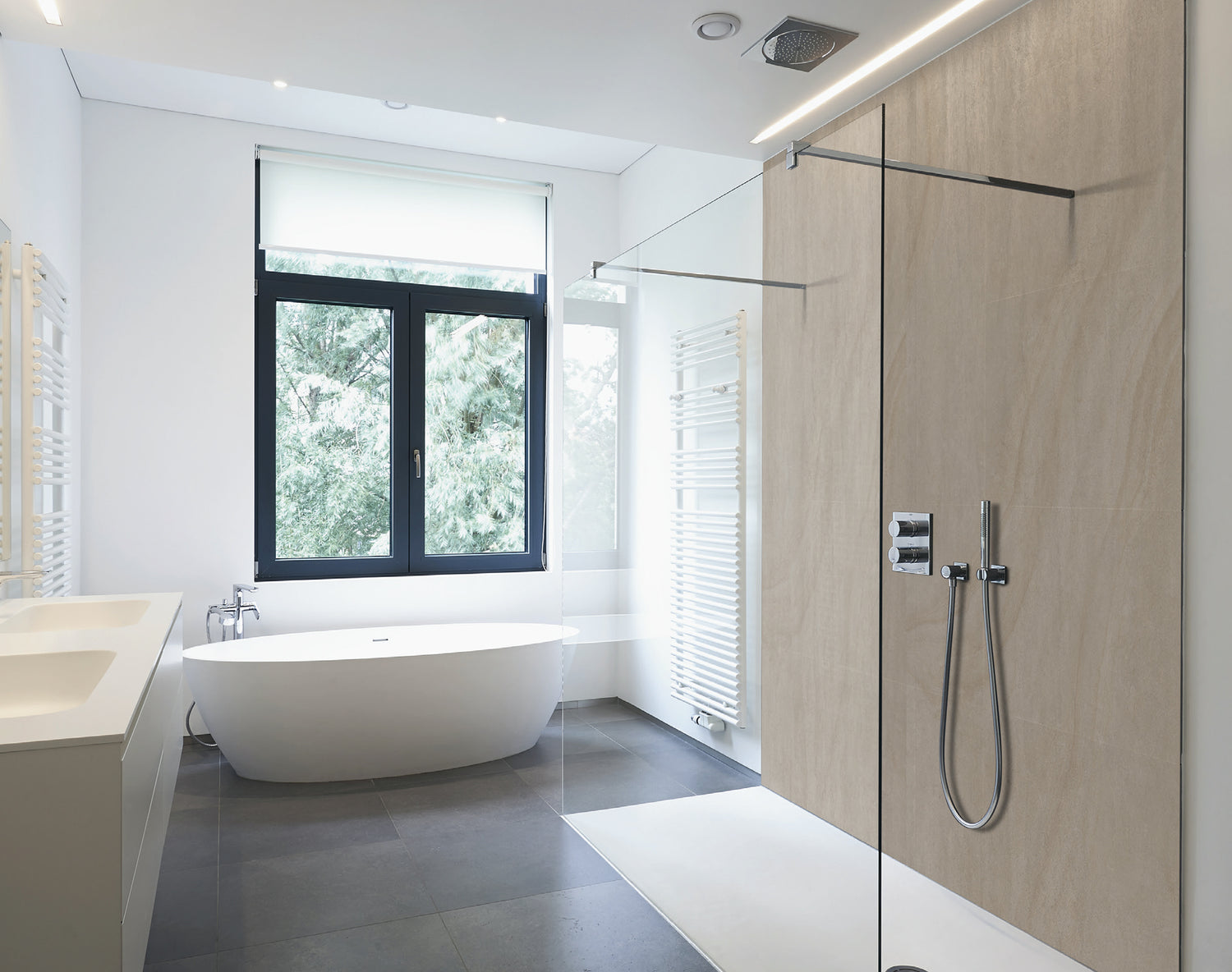 VIPANEL Panneau mural en alu-composite aspect pierre Beige finition mat perlée