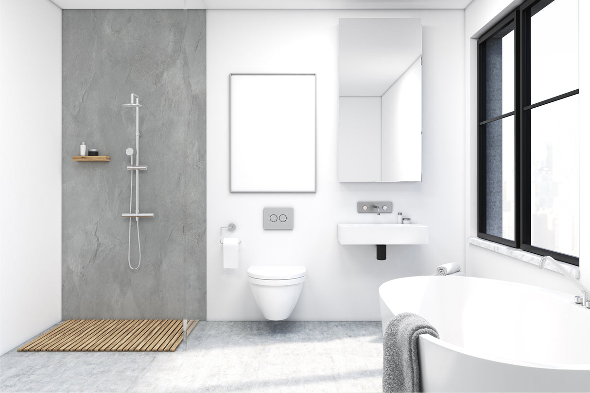 VIPANEL Panneau mural en alu-composite aspect Béton anthracite finition mat perlée