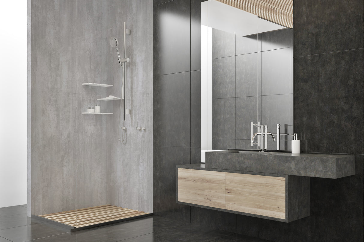 VIPANEL Panneau mural en alu-composite aspect béton gris finition mat perlée