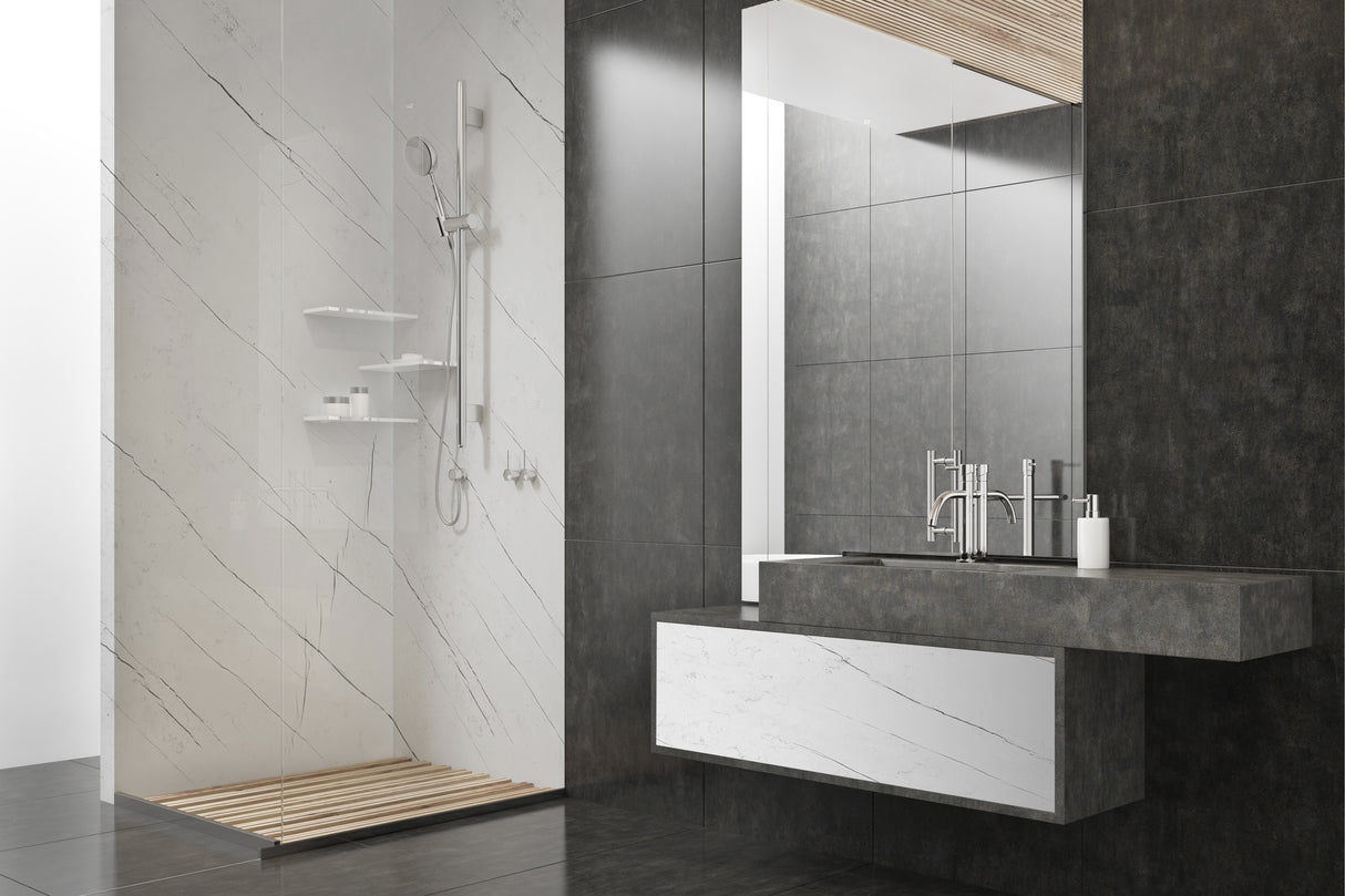 VIPANEL Panneau mural en alu-composite aspect Marbre Classico finition Mat Perlé