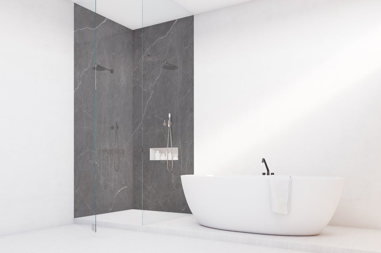 VIPANEL Panneau mural en alu-composite aspect aragon Noir finition brillant