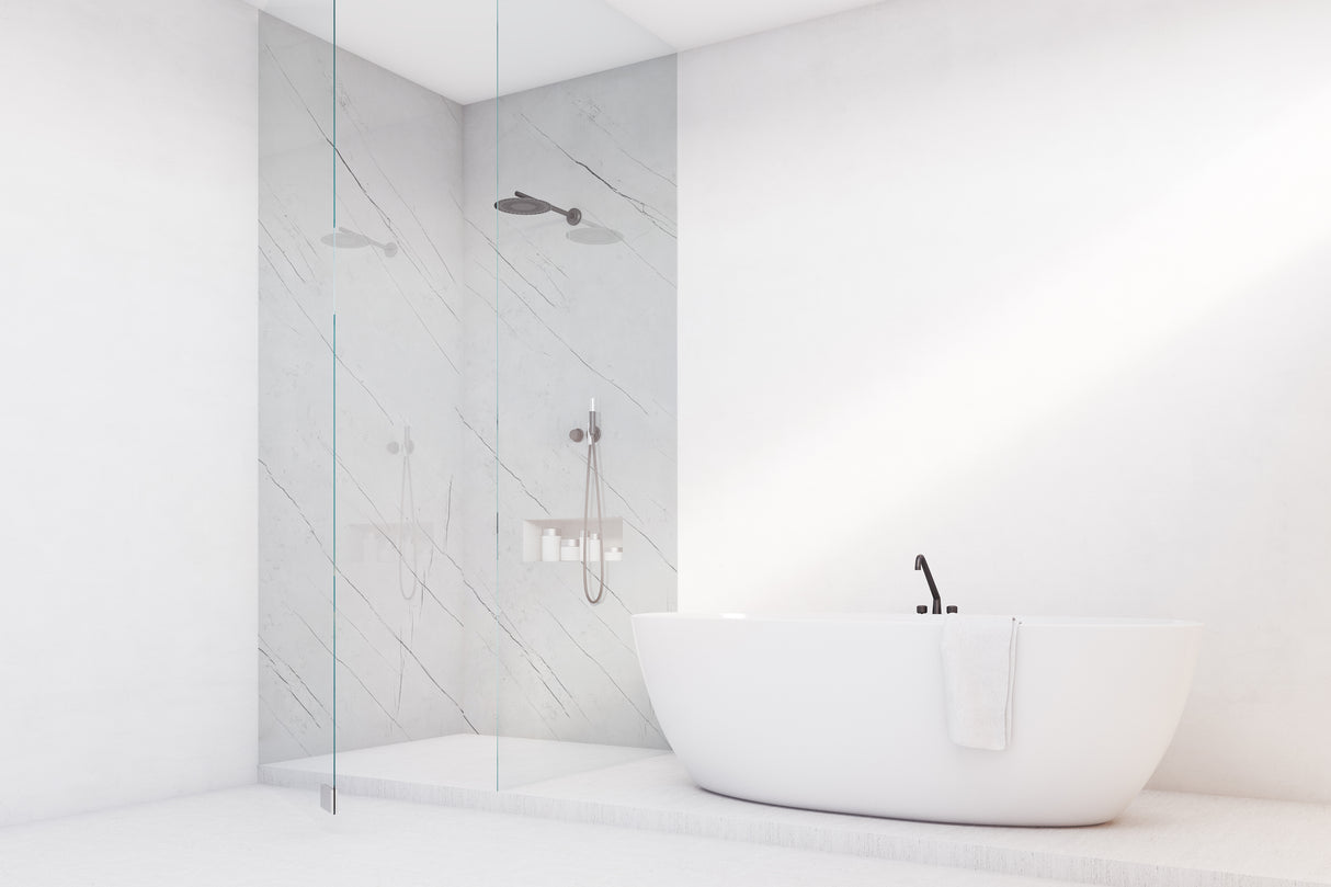 VIPANEL Panneau mural en alu-composite aspect Marbre Classico finition Mat Perlé