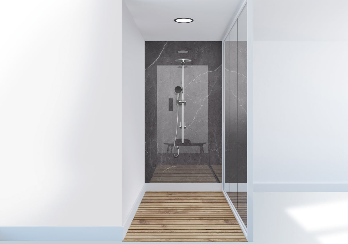 VIPANEL Panneau mural en alu-composite aspect aragon Noir finition brillant