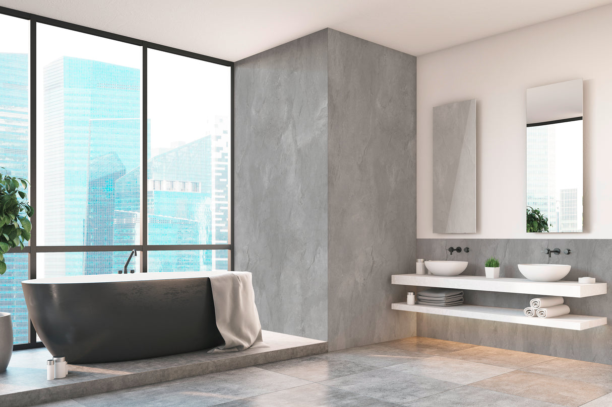 Ambiance Vipanel - Salle de bain 2 - Mat perlé - Béton anthracite (sans profilés)