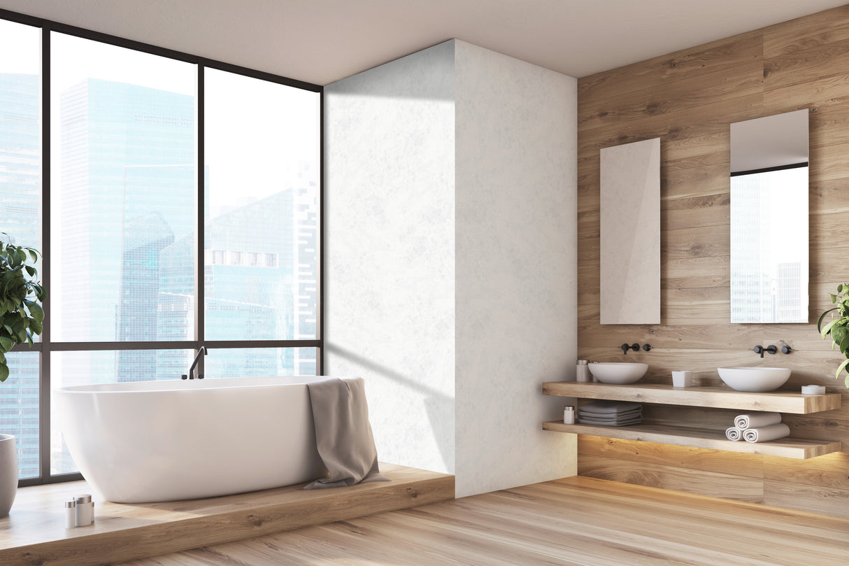 VIPANEL Panneau mural en alu-composite aspect marbre Blanc finition mat perlée