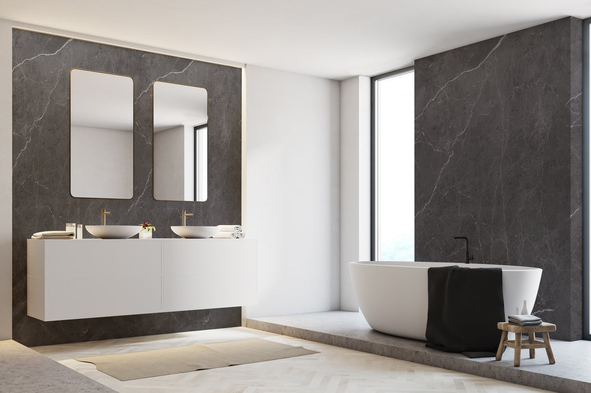 VIPANEL Panneau mural en alu-composite aspect aragon Noir finition Velvet